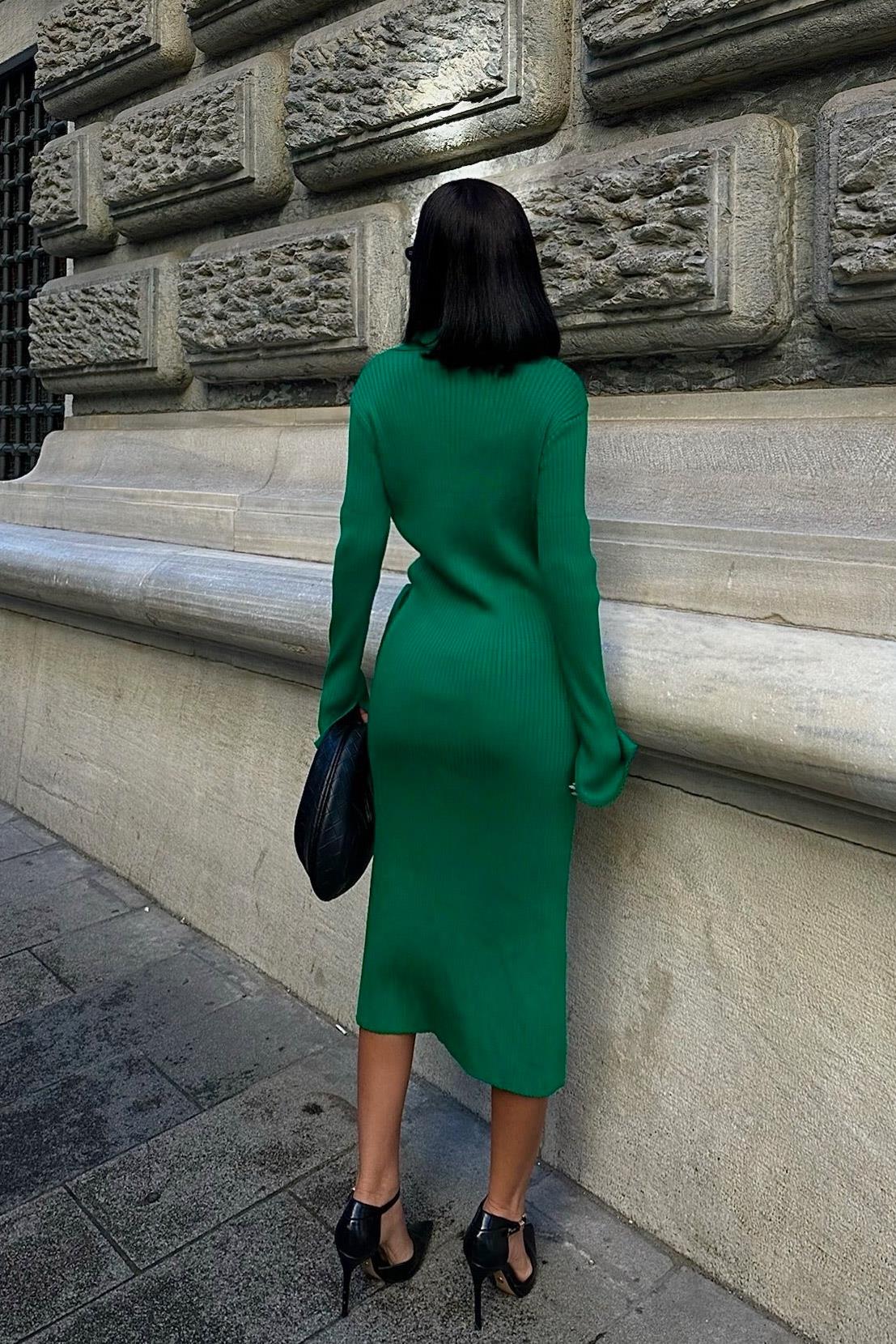 Robe verte maille