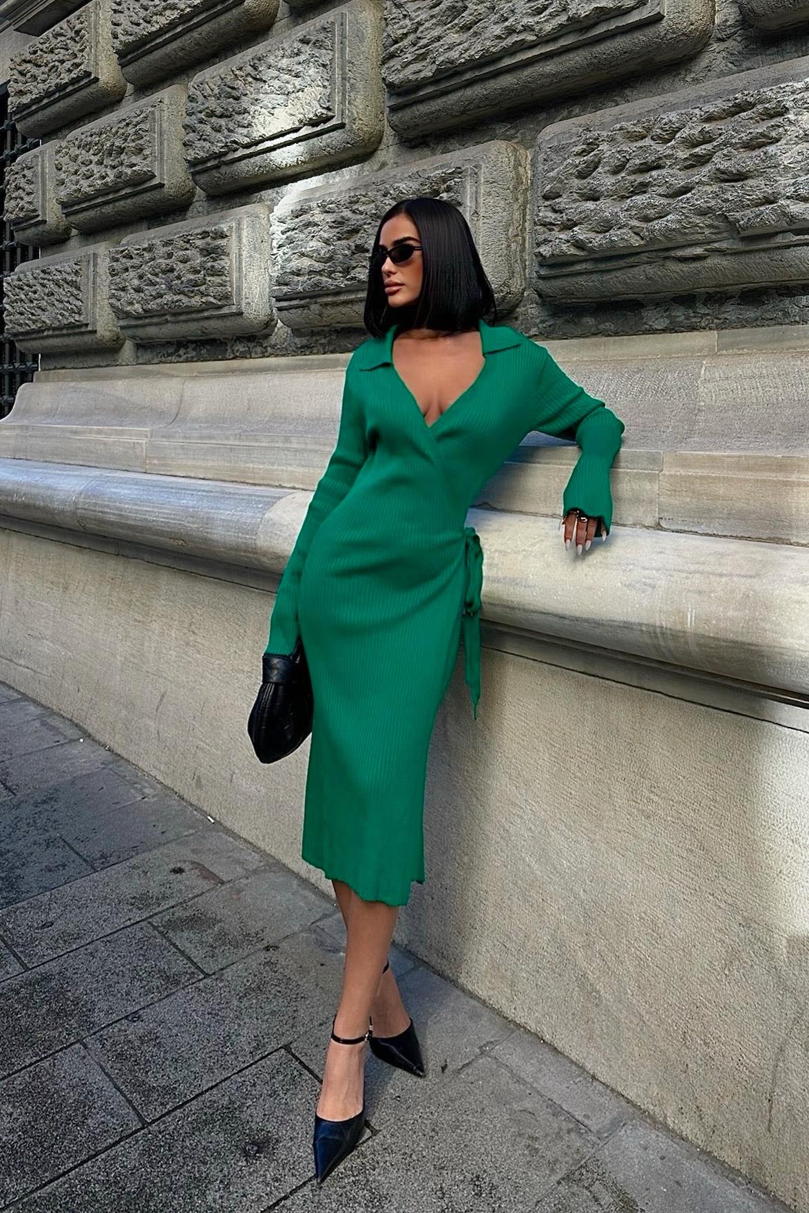 Robe verte maille