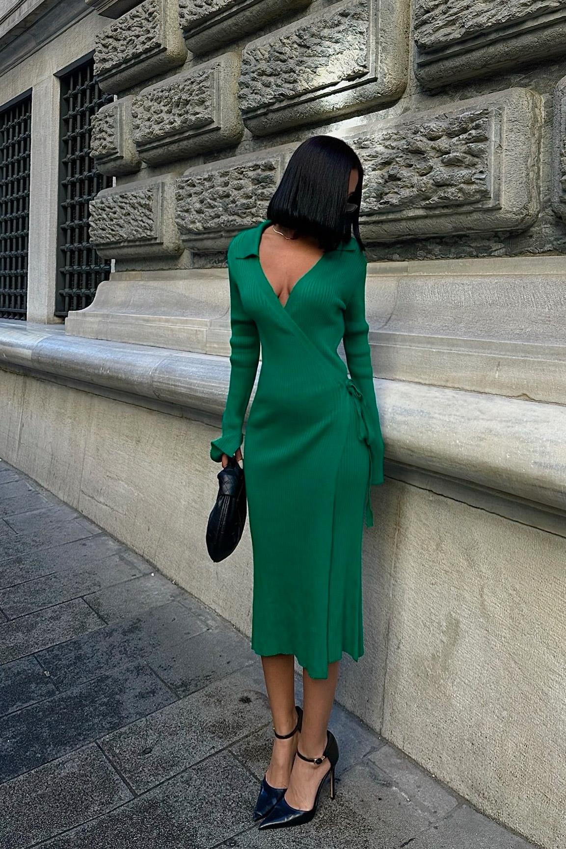 Robe verte maille