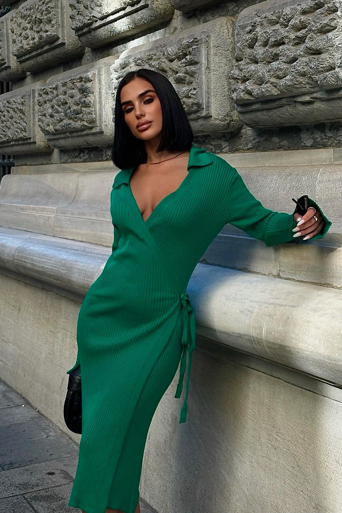 Robe verte maille